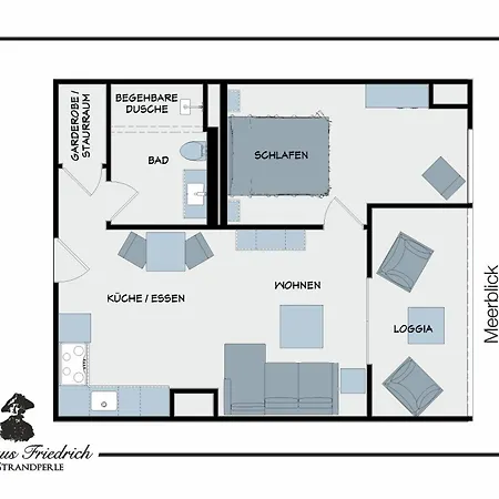 Apartment Logierhaus Friedrich We 6 - Strandperle *